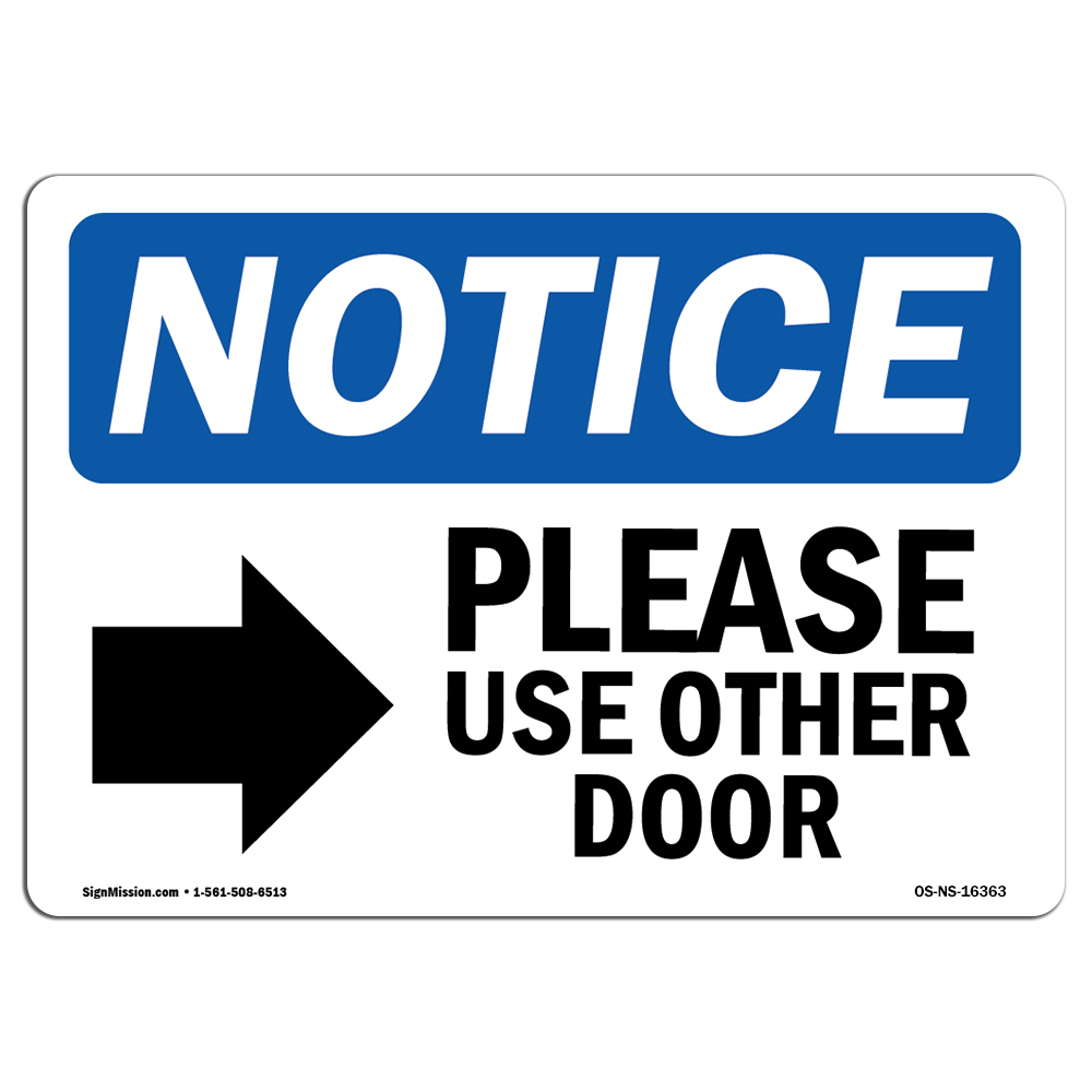 Construction Site Protect Your Business Choose from: Aluminum Not An Entrance Please Use Other Door Rigid Plastic or Vinyl Label Decal OSHA Notice Sign Warehouse /& Shop Area |/ Made in the USA
